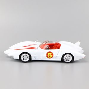 20CM Blanc Couleur 1/24 Échelle Alliage Moulé Sous Pression mach 5 Racing Voiture De Sport Van Modèle Jouet pour Collections Cadeaux pour comme spectacle d'anniversaire pour enfants LJ200930