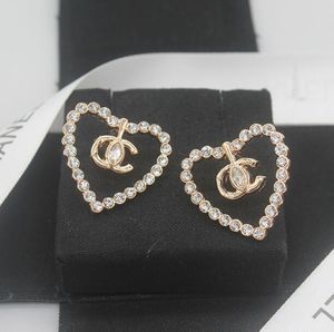 20style 18K Gold Plated 925 Silver Letters Stud Luxury Brand Designers Geometric Famous Women Crystal Rhinestone Pearl Earring Wedding Party Jewelry
