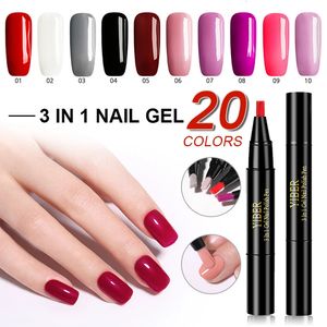 20Colors Professionnel 3In1 Vernis À Ongles Stylo Salon De Beauté Une Étape Durable Nail Art Glitter UV Gel Vernis À Ongles Stylo Manucure Outils 240129