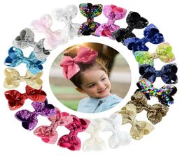 20Colors Small 3inch Girls Broideried Sequin Bows with Alligator Clips Kids Hairpins Bling Barrette Hair Accessories 8549475426