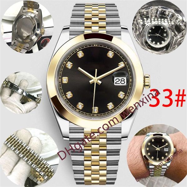 20 Colour Quality Watch Diamond Watch Brown and Black Diamond Edge lisse Frame Montre de Luxe 2813 Automatic 41mm Imperproof Mens3393