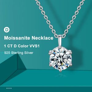 20CT VVS1 D Collier de couleur 925 Chaîne Sobre Sterling Sliver avec certificat Bijoux fin pour la femme Y231221