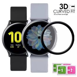Vidrio templado de borde curvo 20D para Samsung Galaxy Watch Active 2 40mm 44mm Smart Watch Pantalla protector de pantalla de película Accesorios de vidrio