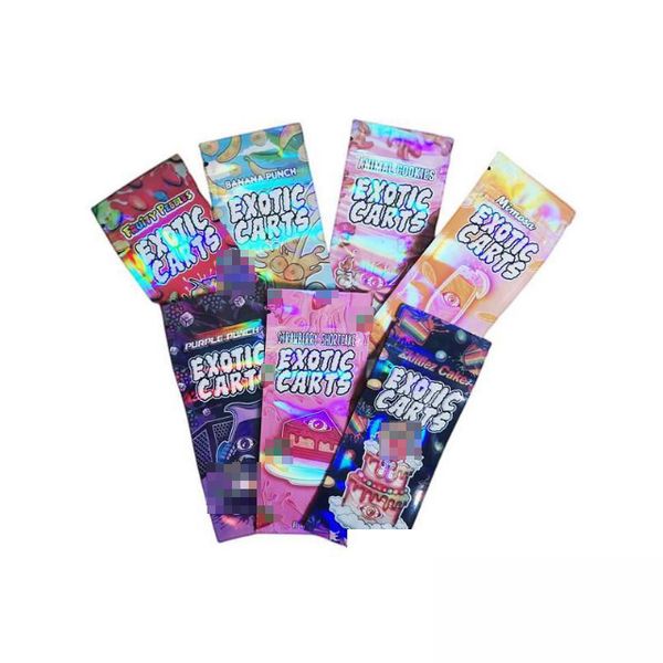 20flavors Sac d'emballage de chariots exotiques ziplock vides Plastique 1,0 ml réservoirs 510 Prix en gros de l'odeur de l'odeur 5x12 cm