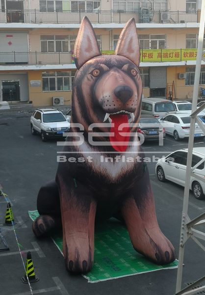 Ballon de loup extérieur de cour gonflable de mascotte de chien de lévrier géant de 20 pieds décoration de conception adaptée aux besoins du client à vendre