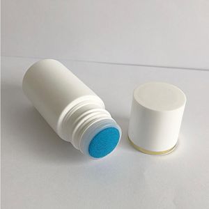 Applicateur d'éponge en plastique blanc vide, bouteille de liquide HDPE, bouteilles pour soulager la douleur musculaire, avec tête d'éponge bleue, 20G, 20ML, Dlsxq