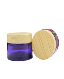 20g 30g 50g Clear Purple Glass recargable Botella Jares de crema de ojos vacíos Falsos Madera Plástica Tapa de tornillo Cosmética Contiene 3191200