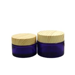 20 g 30 g 50 g helder paars glazen vulbare fles lege oogcrème potten vals houten plastic schroef deksel cosmetische verpakking bevat kwaliteit