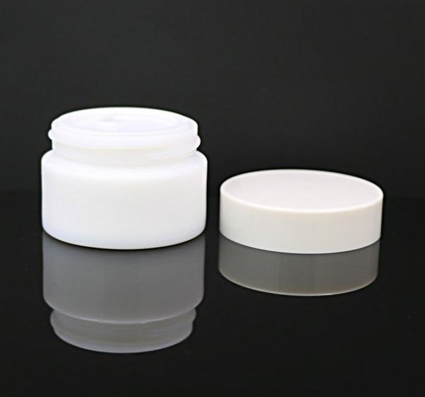 20G 30G 50G Jar de vidrio Jares cosméticos de porcelana blanca con cubierta de revestimiento PP interno para la crema de cara de bálsamo labial2818193