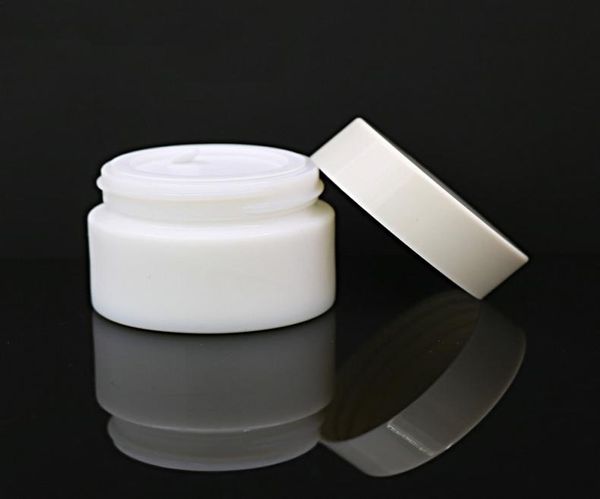 20G 30G 50G Jar de vidrio Jares cosméticos de porcelana blanca con cubierta de revestimiento PP interno para el bálsamo labial crema de la cara9565372