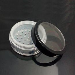 20g Zwart Clear Cap Losse Poeder Compact met The Grid Deksel PP Poeder Jar Verpakking Container Lege Poederachtige Cakedoos F20171157