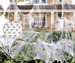 20G Halloween Scary Party décor extensible araignée Web Cobweb Cotton Horreur Halloween Decoration pour Bar House House Scene PropS6818567