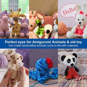 20g / lot Eyes de sécurité en plastique Amigurumi pour jouets nez en peluche animaux marionnettes Bears à l'aiguille feutre crochet poupées accessoires