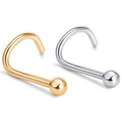 20G roestvrij staal Twisted Nose Rings Body Piercing Tragus Studs Helix Lage oorbellen NOStril Men 100pcs5755932