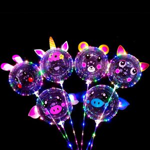 20In LED Light Up BOBO ballons nouveauté ensemble d'éclairage 20in Transparent lueur bulle Partys décors crestech