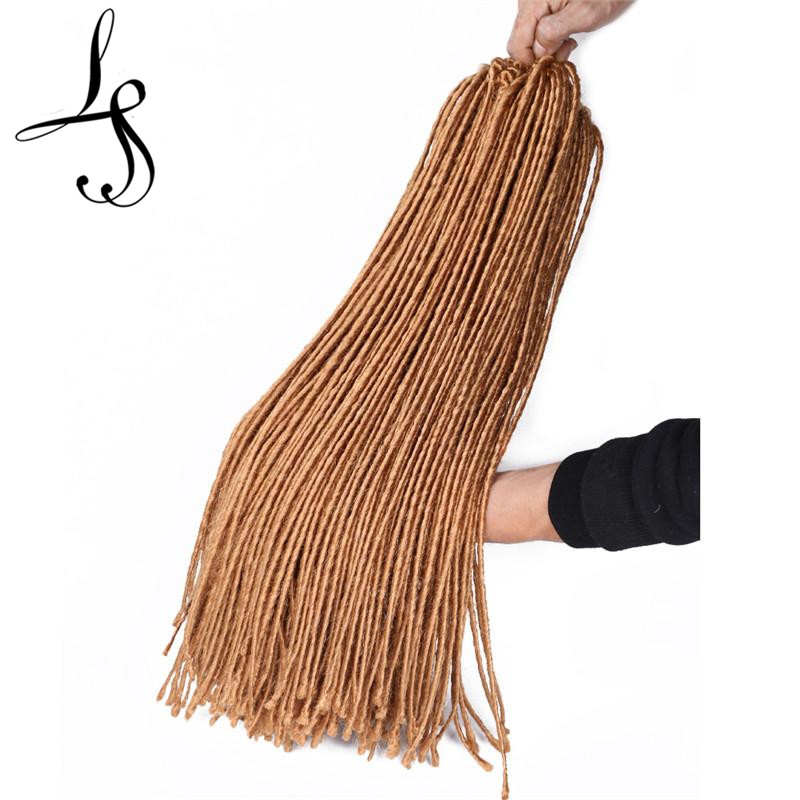 20 inch Gehaakte Vlechten Synthetische Vlechten Haarverlenging 24 strengen/pak Afro Kapsels Zachte Dreadlocks haar Bruin Zwart Dik Volledig LS35