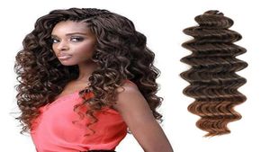 Extensiones de cabello trenzado a granel de 20 pulgadas con ondas profundas, trenzas de ganchillo sintéticas para mujeres, rizos afro, extensiones de cabello trenzado, paquete de 80g LS039177901