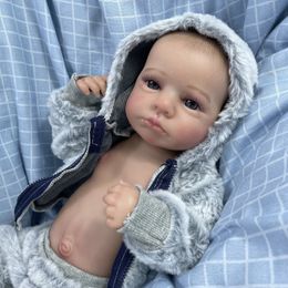 20inch Reborn Doll Loulou Awake Full Silicone Vinyl Body Washable Born Baby Doll 3D Tone de peau Veines Visibles Dolls Gift 240409