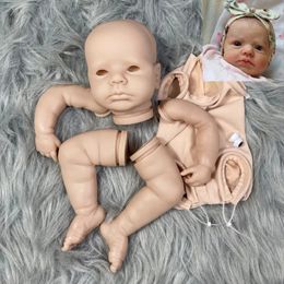 Kit de poupée Reborn non peinte de 20 pouces, LouLou éveillé, vinyle souple avec corps et yeux en tissu, pièces de jouets moulées faites à la main, 240119