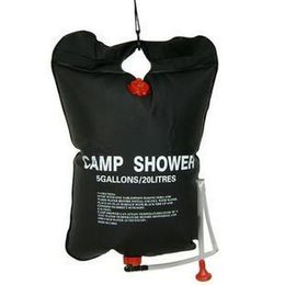 Bolsas de agua para ducha de campamento de 20L y 5 galones, bolsa de baño solar para ducha súper Solar para acampar, 100pcsZZ