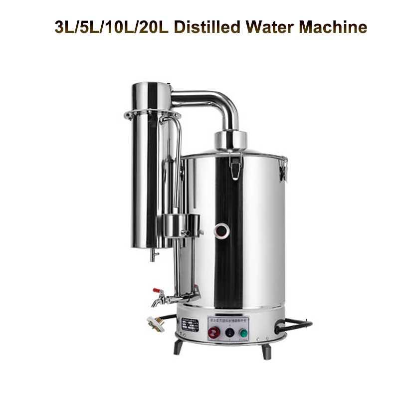 20L Distilled Water Machine Electric Water Distiller Zuiver water Distillatieapparatuur Roestvrij staal Automatische regeling Voorkom droge waterverbranding