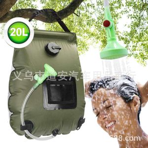 Sac à eau chauffant à énergie solaire 20L, Sac de douche de camping