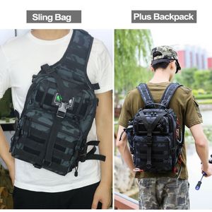 20L sac d'assaut tactique pêche militaire fronde sac à dos armée Molle pour randonnée en plein air Camping chasse sac à dos sac voyage XA1A K726