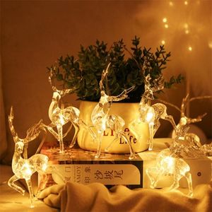 20LED 10LED Deer LED String Light Reno con pilas Decoración interior para el hogar Festivales de vacaciones Fiesta de Navidad al aire libre 201203