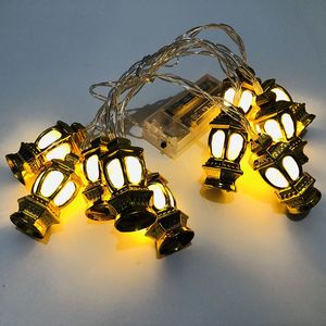 Guirlande lumineuse à 20led pour Ramadan EID, lanternes musulmanes EID, lanterne décorative Mubarak Islam, fonctionne avec piles USB