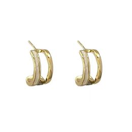 20LPC's/Lot 2024 Design onregelmatige U-vormige druipende glazuur oorbellen voor vrouw Koreaanse mode Golden Stud Earring Sieraden Ongebruikelijke accessoires