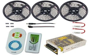 Bande lumineuse LED bicolore, 20m, 15m, 10m, 5m, 5050 smd, étanche IP65, bobine lumineuse, télécommande RF, Kit d'adaptateur d'alimentation, 4288784