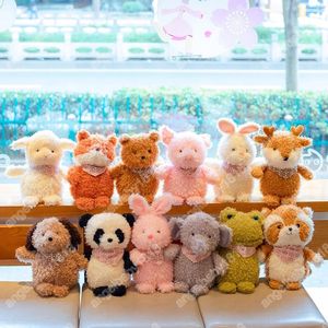 20 m dessin animé mignon éléphant ours animaux en peluche avec bavoirs Triangle écharpe grenouille Panda renard lapin chien doux poupée enfants jouets cadeaux