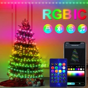 20M Dream Color USB 5V LED Sting Light Bluetooth Musique APP RGBIC Adressable Guirlande Lumineuse Fête D'anniversaire Guirlande Décor De Noël
