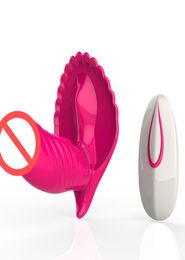 20M Invisible Control remoto inalámbrico Vibradores de mariposa Correas sin tirantes en consolador Bragas vibrantes Vibrador de punto G Juguetes sexuales5151396