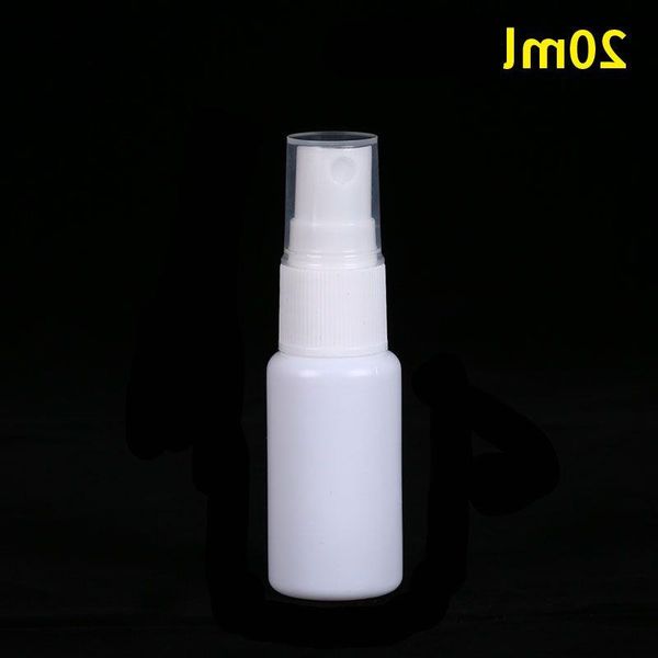 20ml 066oz Fine Mist Mini White Spray Bottles con bomba Spray Cap para aceites esenciales, viajes, perfumes Botellas de plástico vacías reutilizables Slkhb