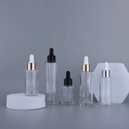 20 ml 30 ml 40 ml 50 ml 60 ml 80 ml glazen fles flacon 6 kleuren cap dikke e vloeibare serum druppelaar flessen voor cosmetische verpakking