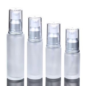 20ml 30ml 50ml botella de vidrio esmerilado, envases cosméticos, botellas de spray de loción, botellas de vidrio con bomba de presión Envío rápido F1876 Scuok