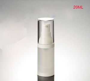 Flacon airless de 20 ml avec pompe blanche pour le corps dépoli 20 ml de lotion sérique givrée transparente en plastique 20 ml de fond de teint emballage cosmétique