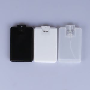 20ml rechargeable blanc de poche de poche de poche de poche en plastique de crédit type de carte de crédit forme plate pulvérisation de parfum bouteille de la soie imprimée logo