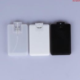 20ml cartes vides en plastique pulvérisateur bouteilles de parfum clair blanc noir portable poche vaporisateur atomiseur conteneurs 50pcs / lotgoods Pfidn