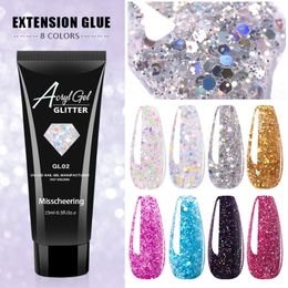 20 ml Glitter Extension UV Gel Nagellak Semi Permanente Slip Oplossing Vloeibare Quick Extension Gel Finger Extend Nail Art Varnish