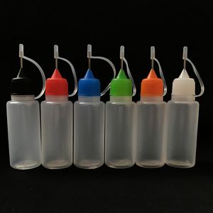 Flacon compte-gouttes en plastique pour liquide de jus de 20ml, bouteilles d'huile à aiguille vide PE avec capuchon à l'épreuve des enfants