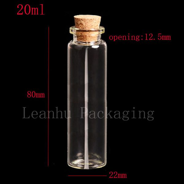 Botella de vidrio X50 de 20ml con corcho de madera, envases de vidrio con cuello engarzado vacío transparente de 2/3 oz, viales con tapón de corcho artesanal decorativo de 20cc,