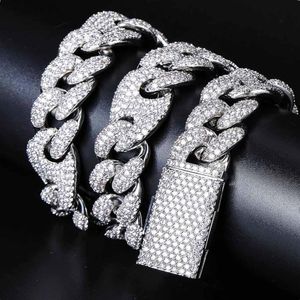 20mm 18 22 inch 18K Real Vergulde Bling Cubic Zirconia Cubaanse Link Chain Choker Ketting Bijoux Mens Hip Hop Rapper Sieraden Geschenken Voor Mannen