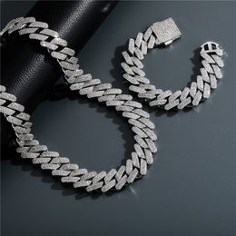 20mm 18-24 pouces Bling Chaînes CZ Pierre Large Cubain Chaîne Collier Bracelet Liens pour Hommes Punk Bijoux Chaînes