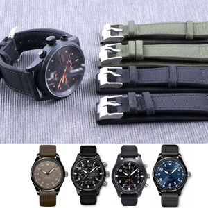 20mm 21mm 22mm Sport Nylon voor IWC Big Pilot Horloge Man Waterdichte Horlogeband Horlogeband armband Zwart Groen Man met Tools236f