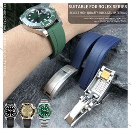 20mm 21mm sluiting ajustment horlogeband zwart blauw groen horlogeband voor rol Oysterflex Submariner Daytona GMT Defsea armband H0915