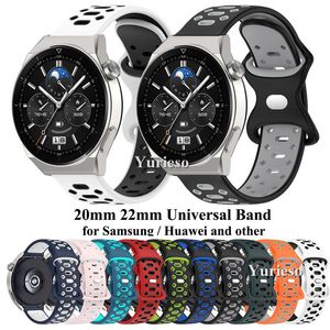 Bracelet 20 mm 22 mm pour Samsung Galaxy Watch 4 40 mm/44 mm Gear Amazfit GTR GTS Imilab YAMAY Garmin Forerunner 158 55 venu Bracelet en silicone Huawei GT2/GT3 Pro 46 bracelets Sport