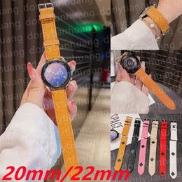 20 mm 22 mm banden voor Samsung Galaxy Watch Active 2 40mm 44 mm 3 Gear Sport Polsband vervanging Luxe PU Leather Watchband 20219G