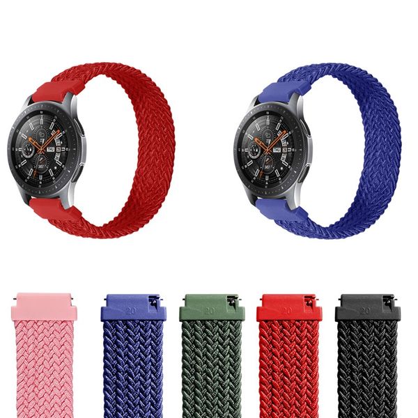 20mm 22mm Tressé Solo Loop Strap Band pour Samsung Galaxy montre 3 46mm 42mm active 2 40mm 44mm Gear S3 bracelet Huawei GT2 Pro sangles